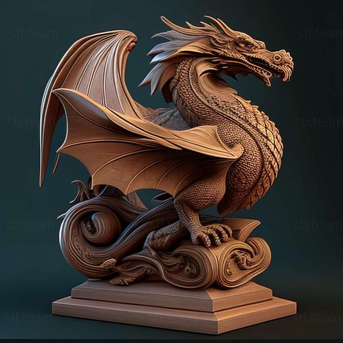 3D model DRAGON ON THE STAND (STL)